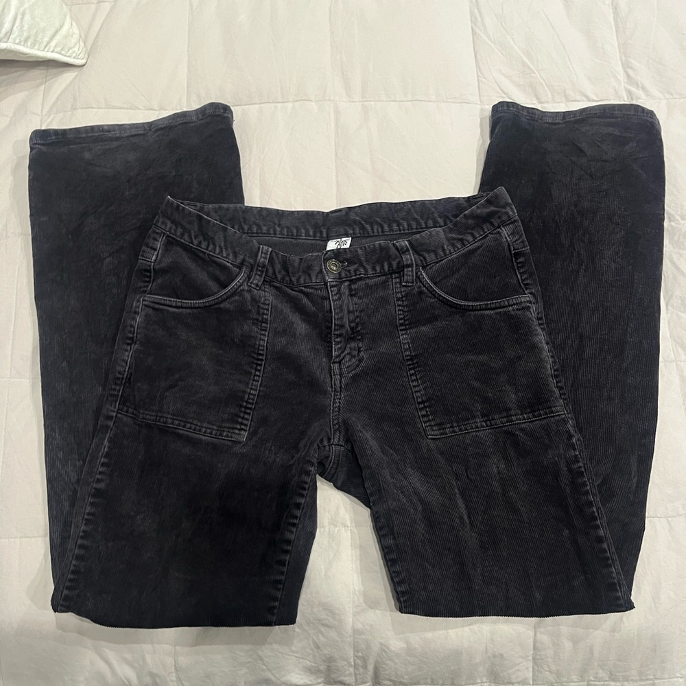 Black vintage corduroy flare pants